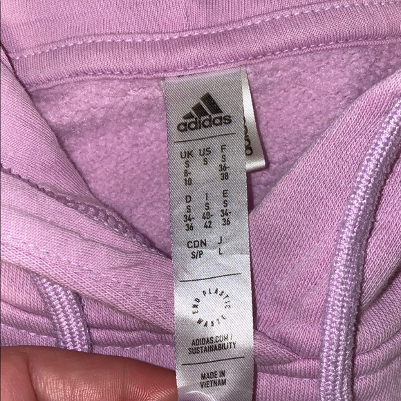 Adidas Pink Pullover Hoodie Sweatshirt Size Small - Picture 9 of 10